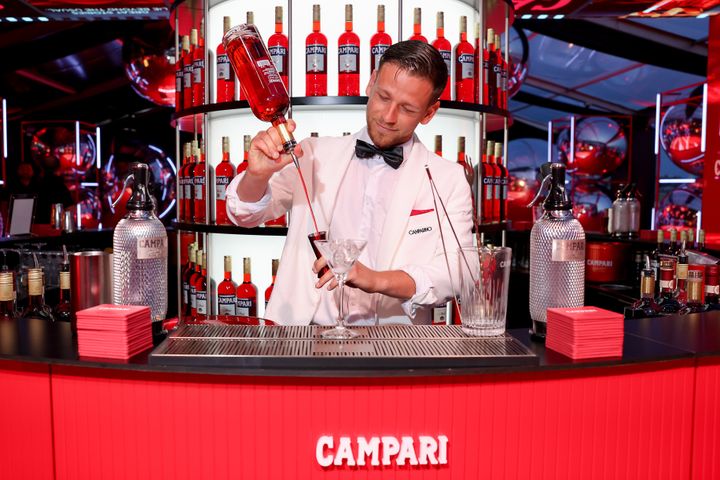 The bold red color of Campari is unmistakable in a Negroni.