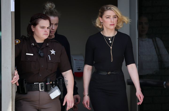 Amber Heard leaving court last week