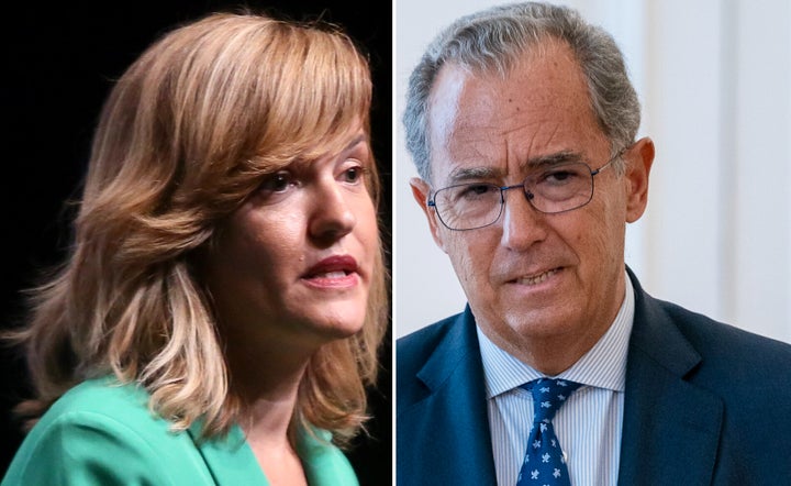 Pilar Alegría, ministra de Educación, y Enrique Ossorio, consejero de Educación madrileño.