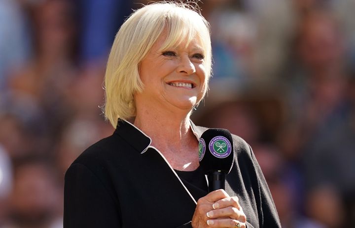 Sue Barker following the final of the men's singles final at Wimbledon on Sunday