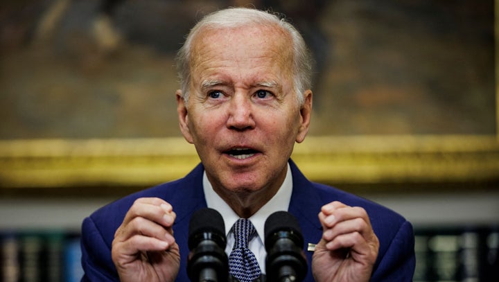 Joe Biden speaks before signing an executive order protecting access to reproductive health care services in the Roosevelt Room of the White House, July 8, 2022.