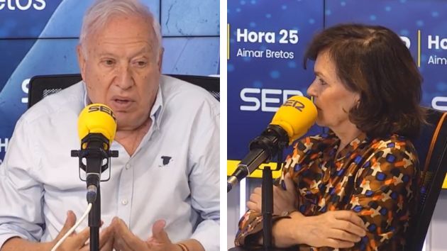 Margallo y Carmen Calvo, en 'El Ágora' de la Cadena Ser.