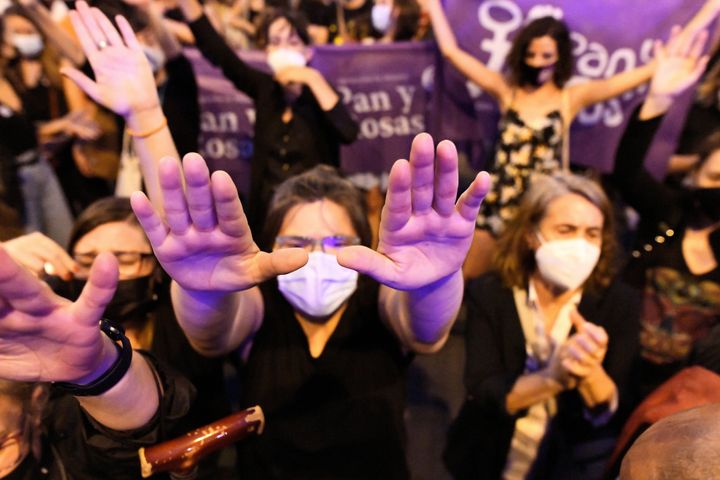 Manifestación contra la violencia de género en Madrid, en junio de 2021. 