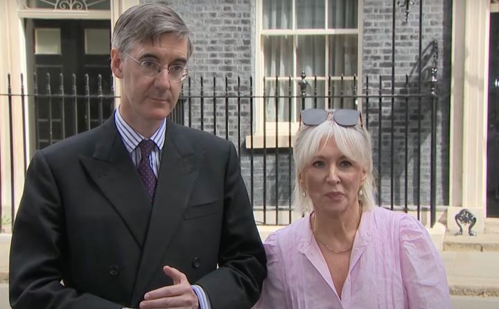 Jacob Rees-Mogg and Nadine Dorries announced their plans outside Number 10.