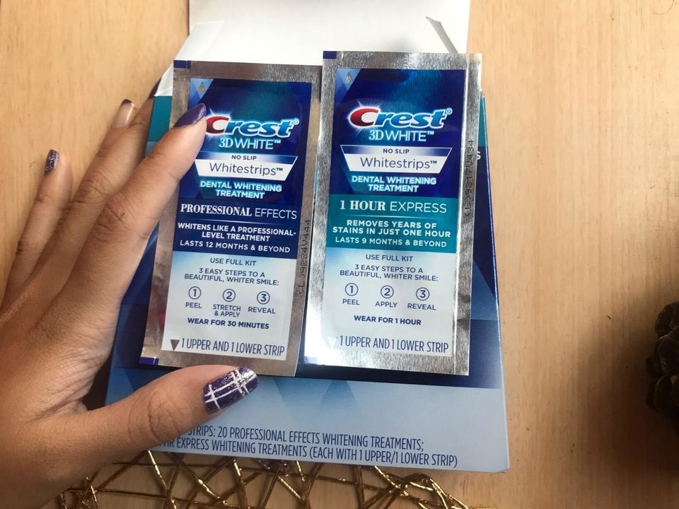 A box of Crest 3D whitening strips for 35% off