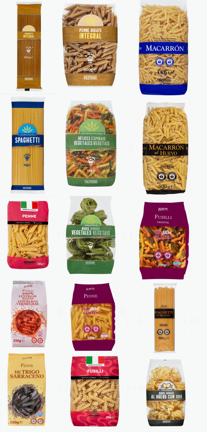 Algunas de las pastas que ofrece Mercadona.