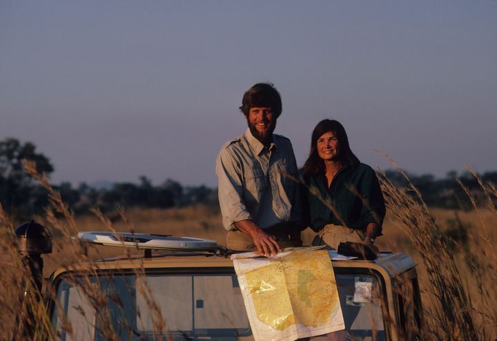 Mark and Delia Owens are seen in the North Luangwa National Park in Zambia at an undisclosed date. The couple returned to the U.S. permanently after a news crew shadowing their work filmed a suspected poacher being shot to death.