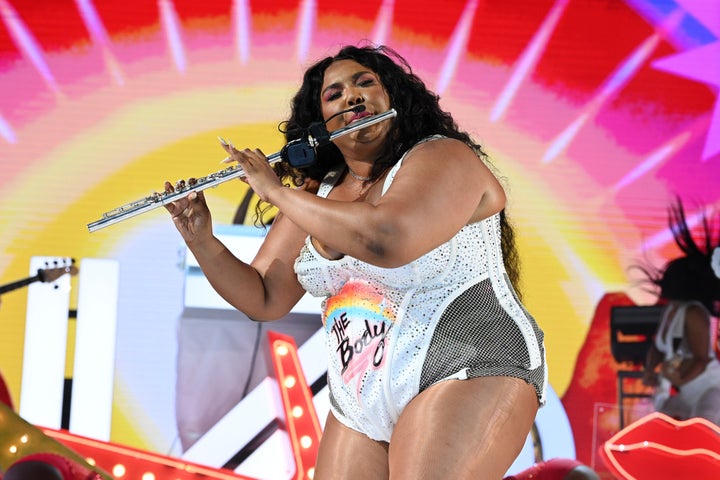 Lizzo performs live in Miami in 2021.