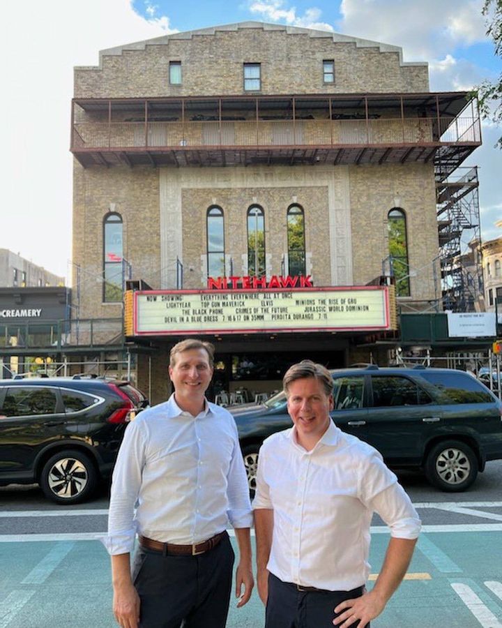 Dan Goldman campaigns with New York Assemblyman Robert Carroll (D) in Park Slope, Brooklyn. Carroll has endorsed Goldman in his 10th Congressional District primary campaign.