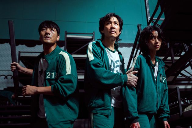 Netflix『イカゲーム』左からパク・ヘス、イ・ジョンジェ、チョン・ホヨン