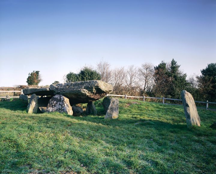 Arthur's Stone, Dorstone, Herefordshire, 1992. Arthur's Stone is the remains of a prehistoric burial chamber.