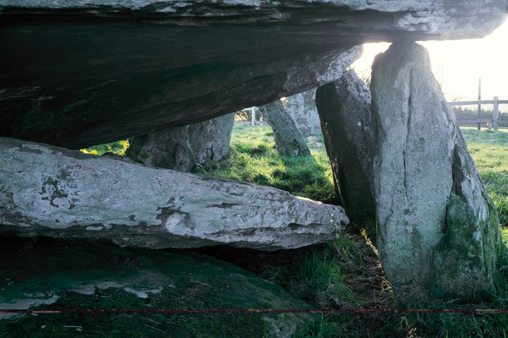 Arthur's Stone was a prehistoric burial chamber formed of huge blocks of stone. The earth mound which once covered it has been worn away.