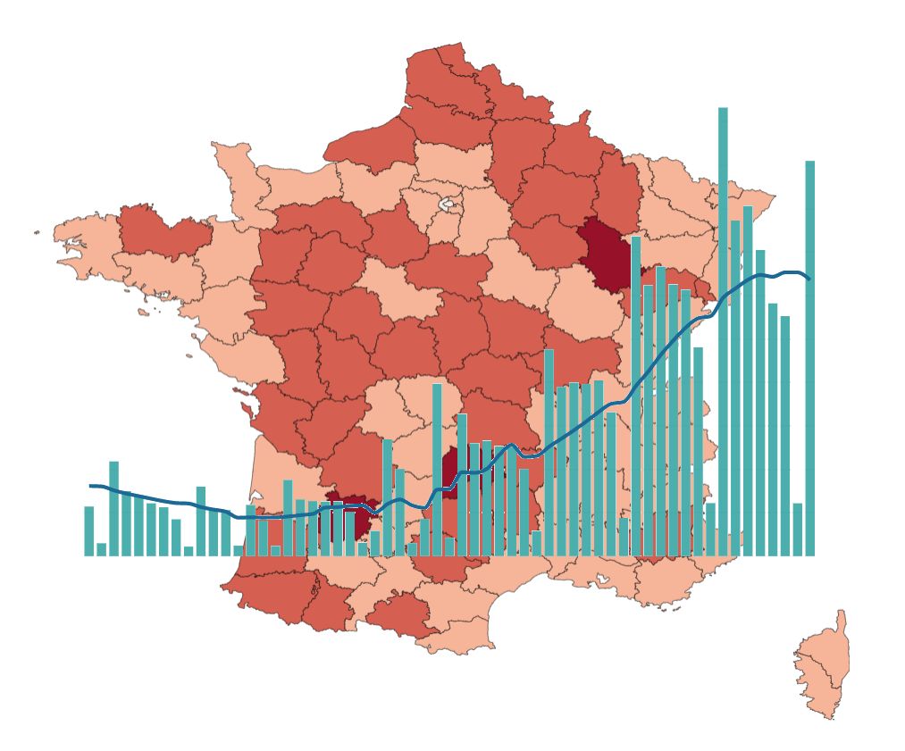 Les chiffres et cartes du Covid-19 en France au 13 juillet 2022