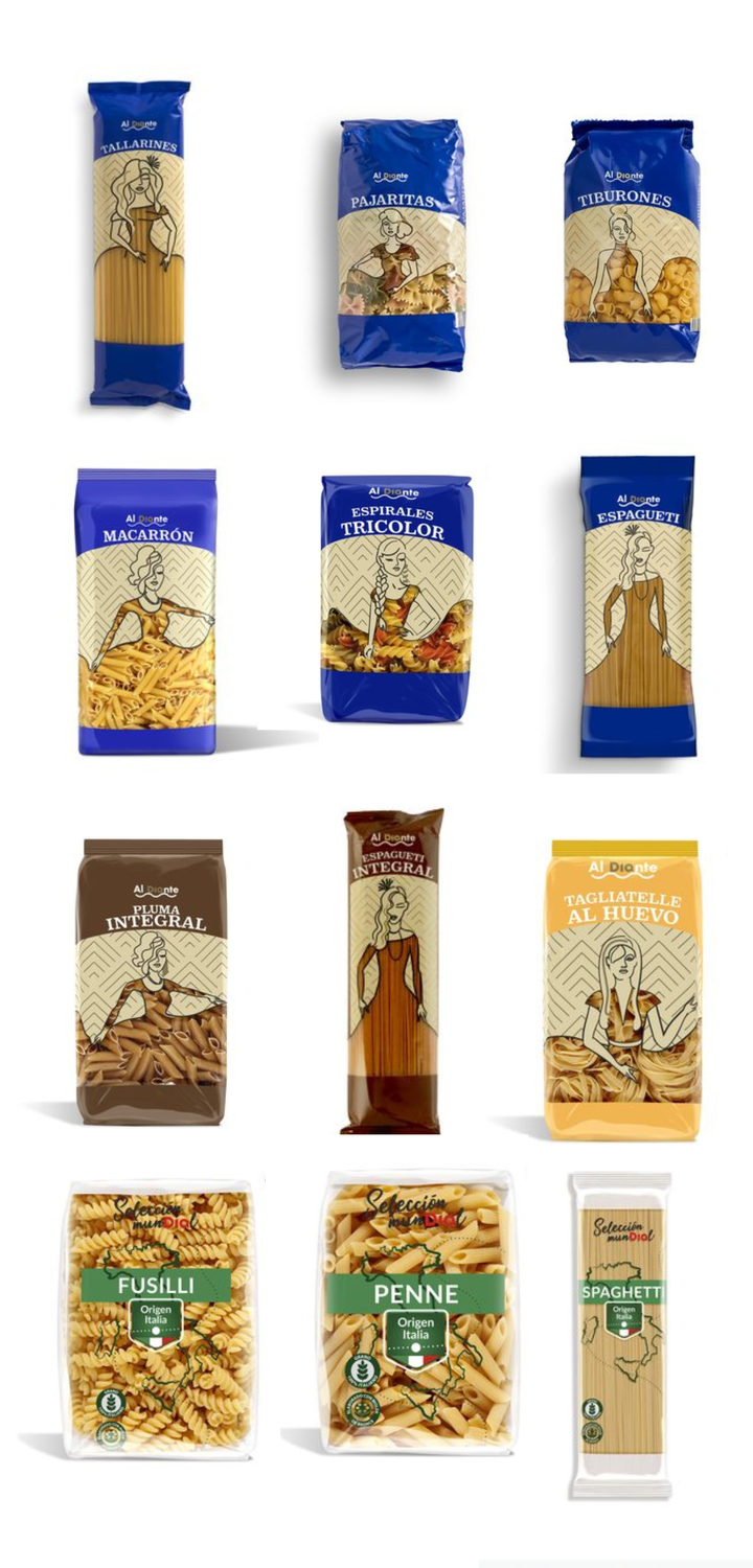 Productos de pasta ofertados por Dia.