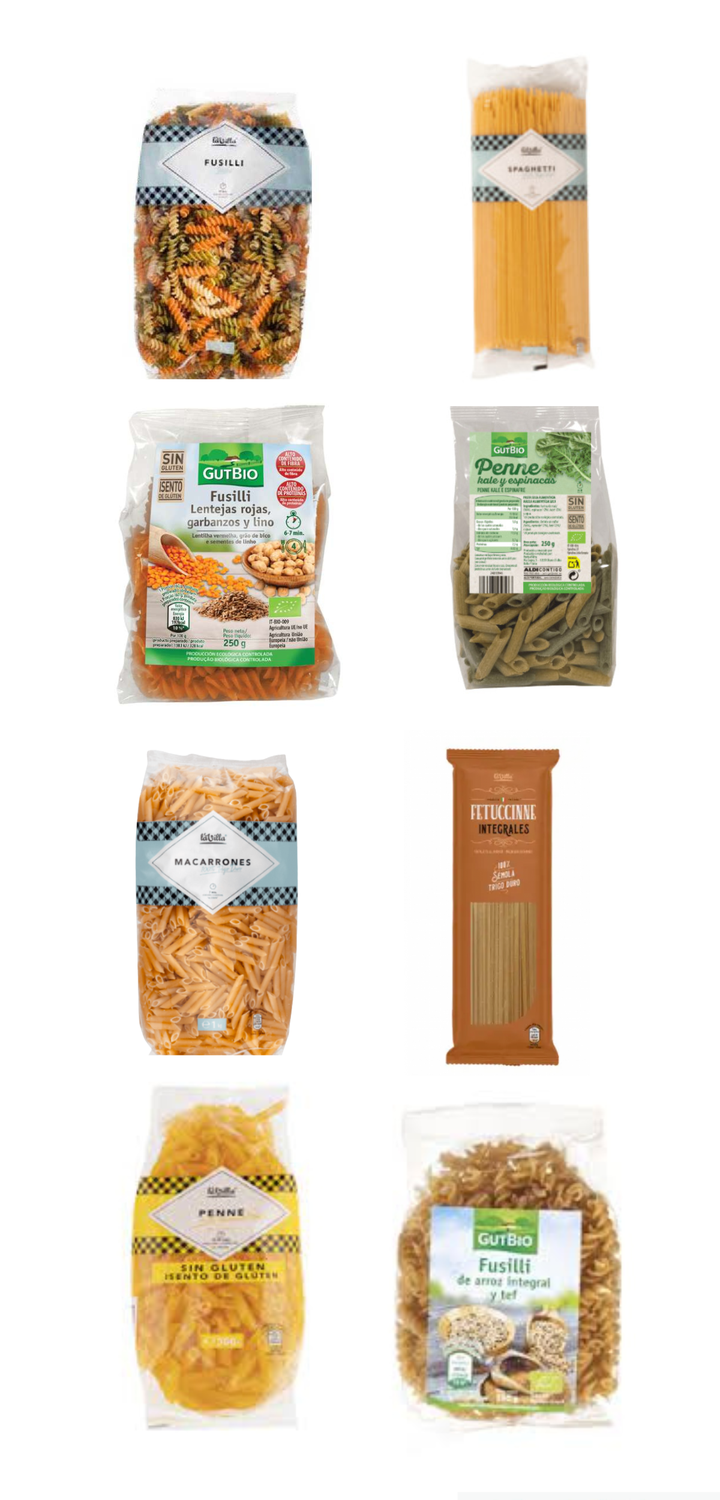 Algunas de las pastas ofrecidas por Aldi.