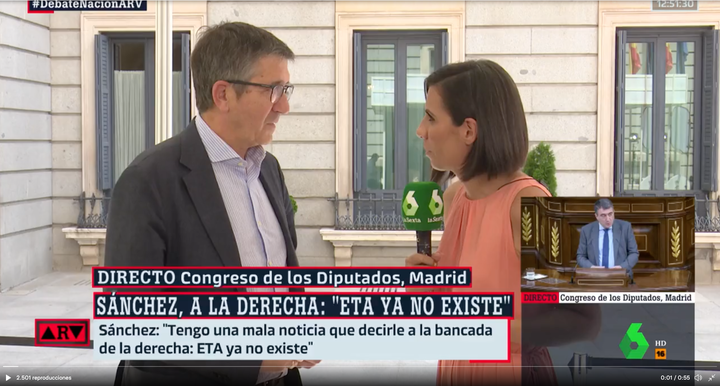 Ana Pastor, entrevistando a Patxi López.
