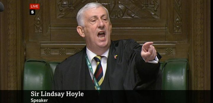 Lindsay Hoyle repeatedly warned the Alba MPs to behave before ordering them out of the Chamber.