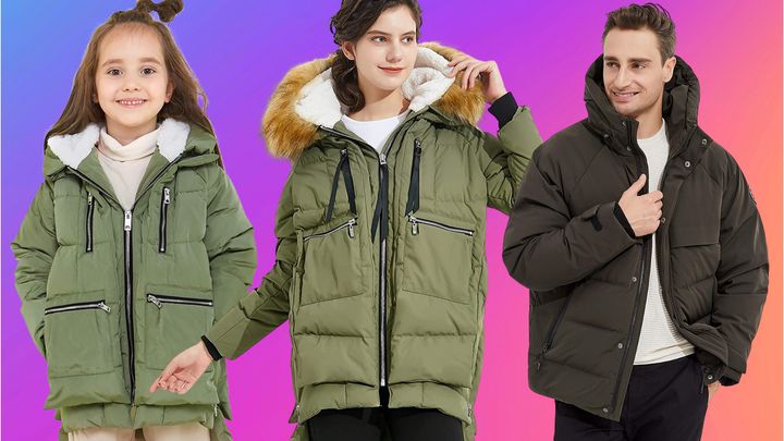 Orolay children's unisex hooded down coat, Orolay women's thickened down jacket and Orolay men's down jacket all on sale for Prime Day. 