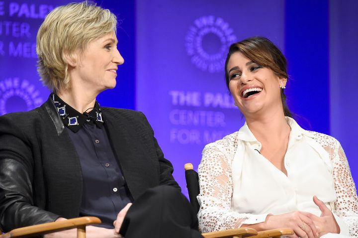 Jane Lynch (left) and Lea Michele in 2015. 
