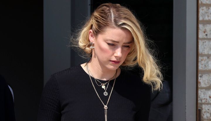 Amber Heard pictured leaving court last month
