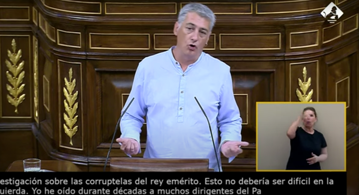 Oskar Matute (EH Bildu), en el Congreso hablando del rey emérito, Juan Carlos I.