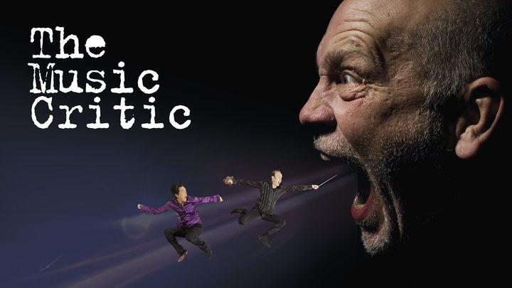 Η αφίσα της παράστασης "The Music Critic" με τον Τζον Μάλκοβιτς στο Ηρώδειο