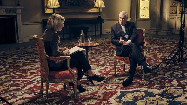 Prince Andrew speaking to Emily Maitlis in 2019. 