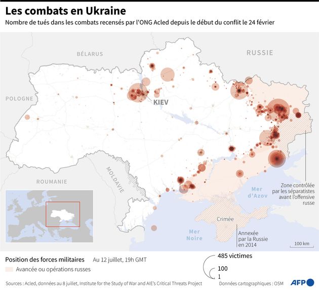 Les combats en Ukraine, au 13 juillet