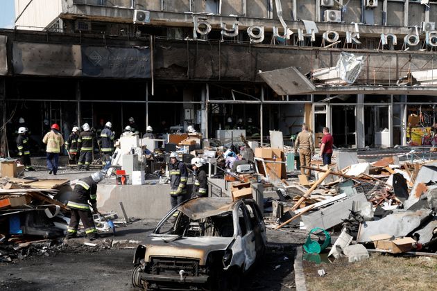 Un bâtiment de la ville de Vinnytsia endommagé par une frappe russe, ce jeudi 14 juillet.