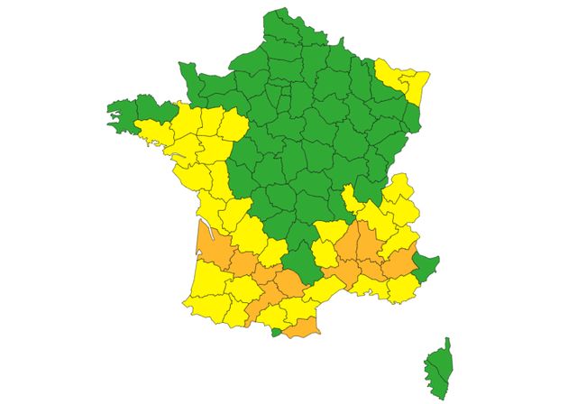 Météo France place 11 départements en vigilance orange canicule