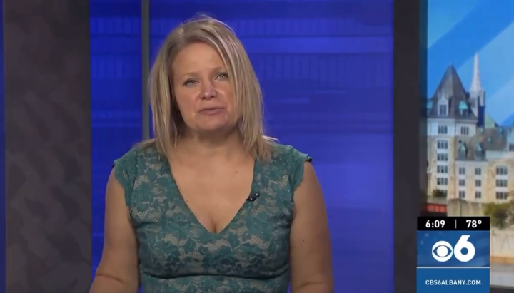 Heather Kovar during her WRGB broadcast Saturday night.