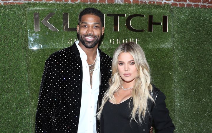 Tristan Thompson and Khloé Kardashian attend an event at Beauty & Essex on Feb. 17, 2018, in Los Angeles.
