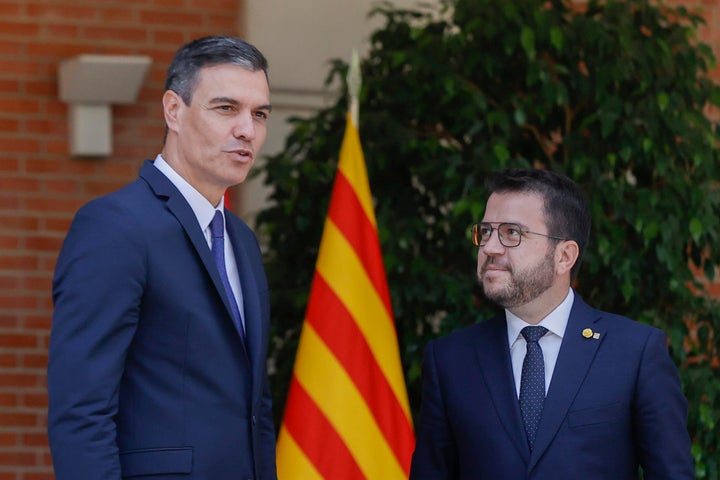 Pedro Sánchez y Pere Aragonès, en La Moncloa.