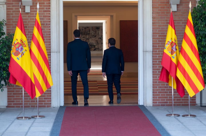 Pedro Sánchez y Pere Aragonès