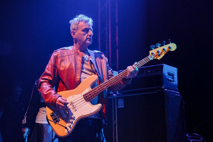 Paul Ryder performing with the Happy Mondays in 2017