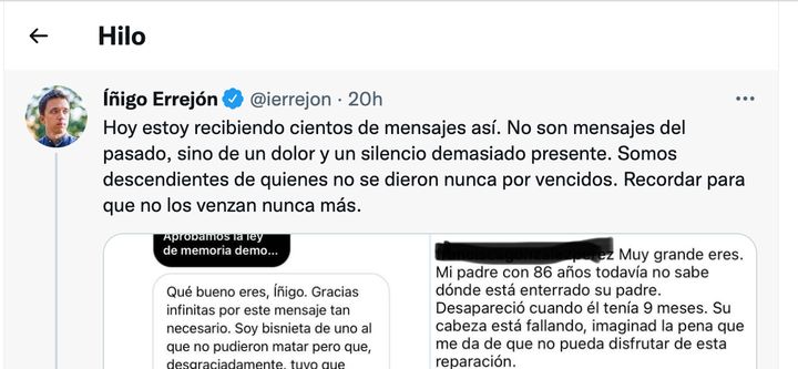 Tuit de Íñigo Errejón.