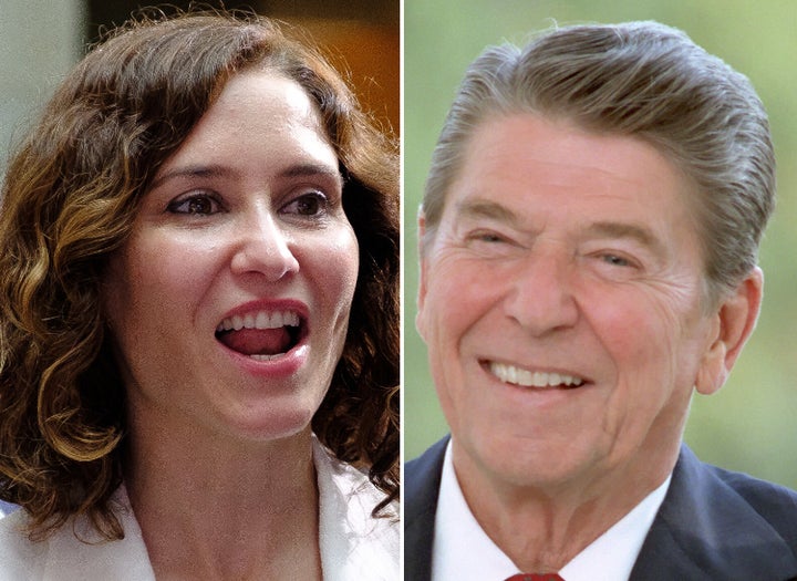 Isabel Díaz Ayuso y Ronald Reagan.