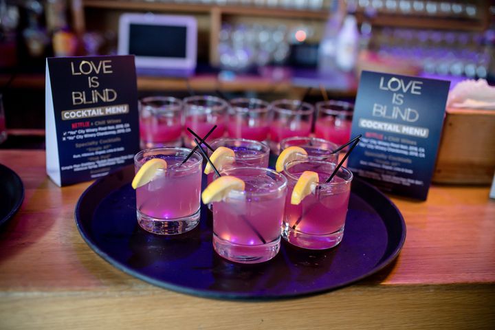 Fresh drinks at Netflix's 2020 "Love is Blind" VIP viewing party in Atlanta, Georgia.