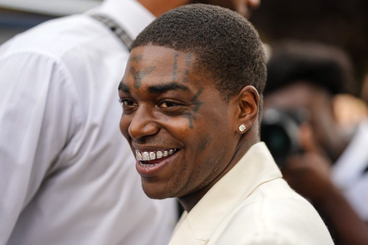 Kodak Black is seen outside the Amiri show during Paris Fashion Week on June 23.