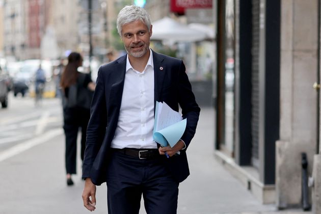 Laurent Wauquiez arrivant au siège du parti LR, le 21 juin 2022.