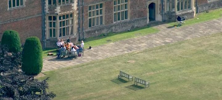 Sky News showed aerial footage of the prime minister's Chequers gathering.