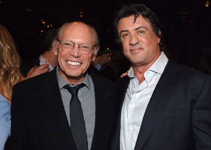 Producer Irwin Winkler (left) and Sylvester Stallone astatine  the "Rocky Balboa" premiere successful  2006.