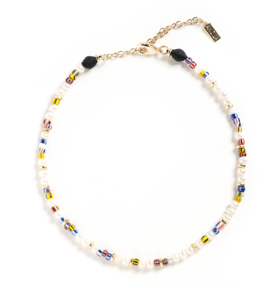 A beaded star necklace handmade by women entrepreneurs