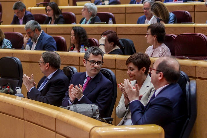 Miembros del Gobierno, en una sesión del Senado