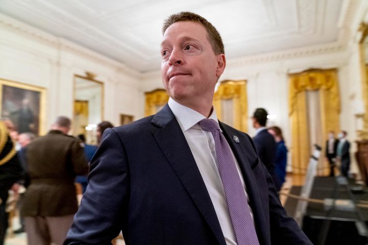 Former deputy national security adviser Matthew Pottinger departs after President Donald Trump awarded the Medal of Honor to Army Sgt. Maj. Thomas P. Payne in the East Room of the White House, Sept. 11, 2020, in Washington.