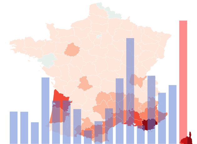 À la mi-juillet, le nombre d'hectares brûlés en 2022 est déjà supérieur aux 16 années passées. La faute, notamment aux deux gigantesques feux de forêt qui ravagent la Gironde.