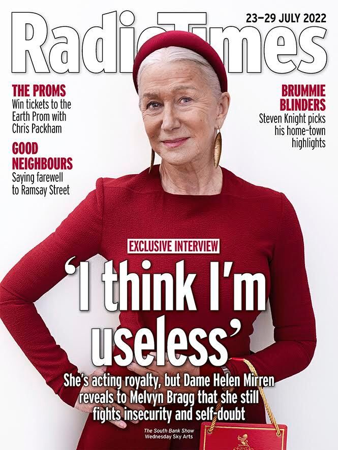 Mirren appears on the cover of this week's issue of the Radio Times. 