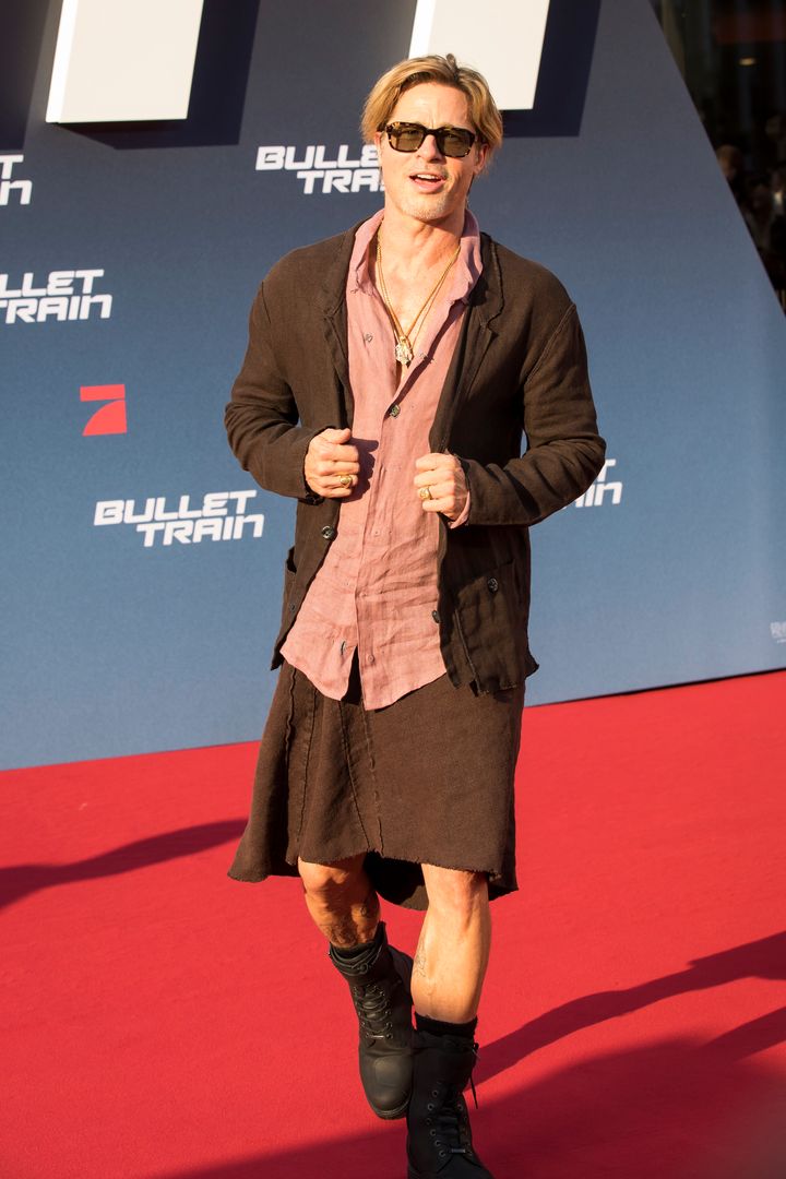 Brad Pitt attends the Bullet Train red carpet screening at Zoo Palast on July 19, 2022 in Berlin, Germany. (Photo by Ben Kriemann/Getty Images for Sony Pictures)