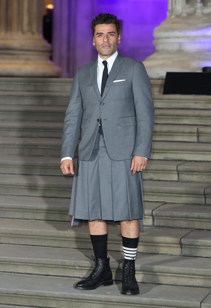 Oscar Isaac arrives at the Moon Knight premiere at The British Museum on March 17, 2022 in London, England. (Photo by Mike Marsland/WireImage)