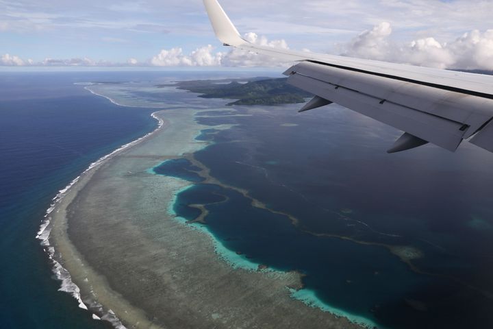 The aerial photo shows Pohnpei International Airport in Kolonia, Federated States of Micronesia, on Aug. 5, 2019. Micronesia has likely become the final nation in the world with a population of more than 100,000 to experience an outbreak of COVID-19. On July 19, 2022, the government announced it had become aware of multiple cases across two of the nation's four states.